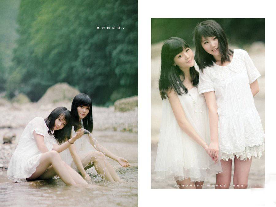 清纯妹子俩溪边嬉水-7