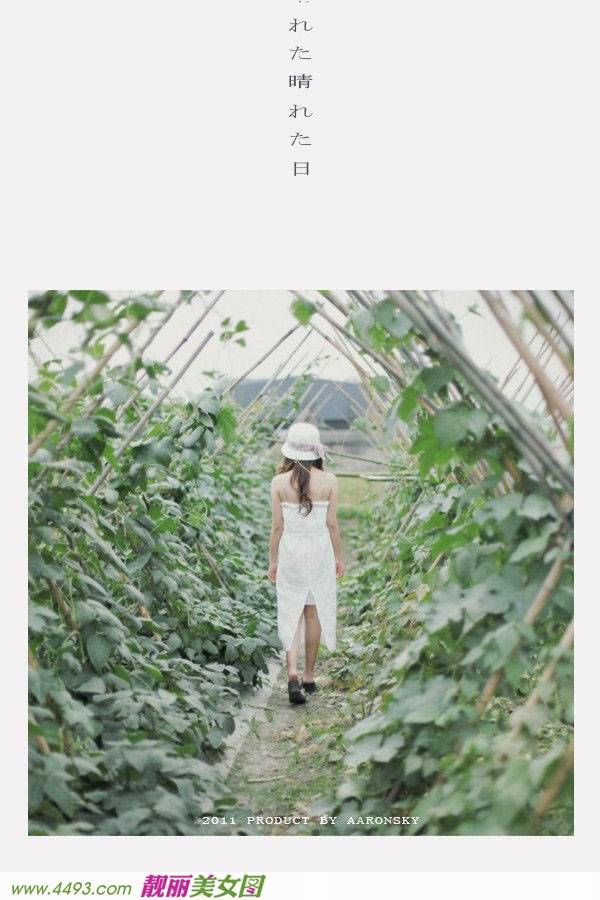 清纯可爱美眉走在乡间小路