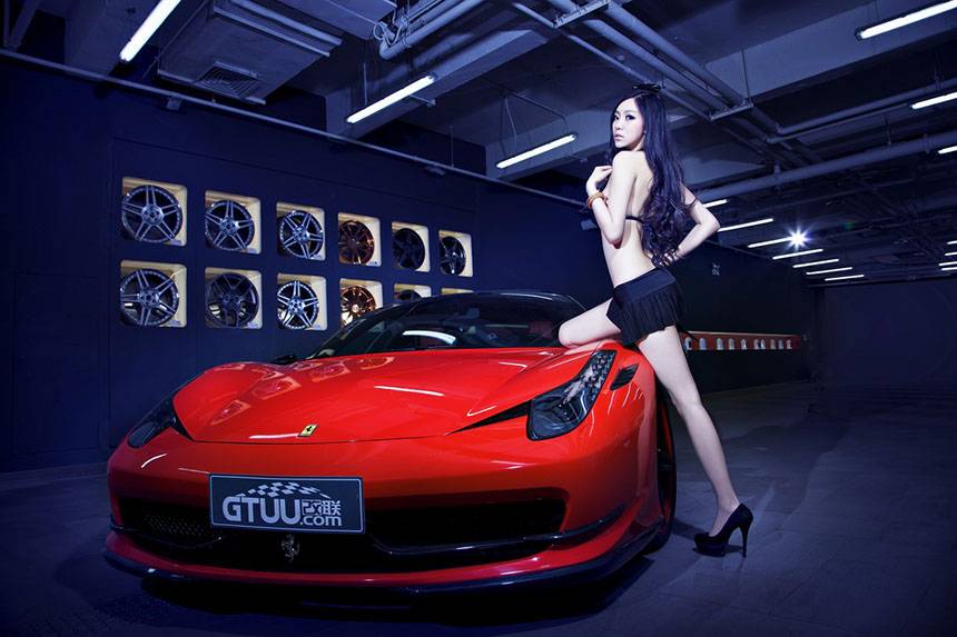 美女激情红色超跑-5