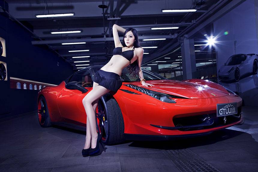 美女激情红色超跑-6