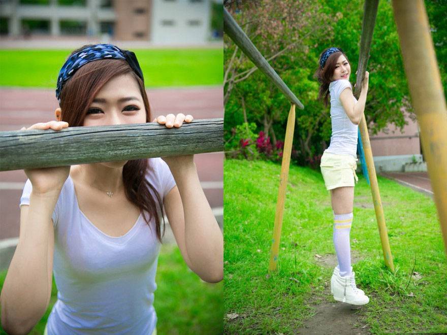 阳光女孩薇薇的俏皮姿态