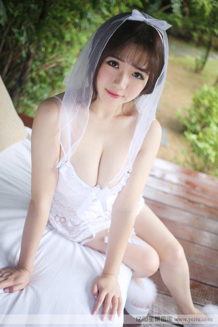 美媛馆性感新娘白色婚纱童颜巨乳系列
