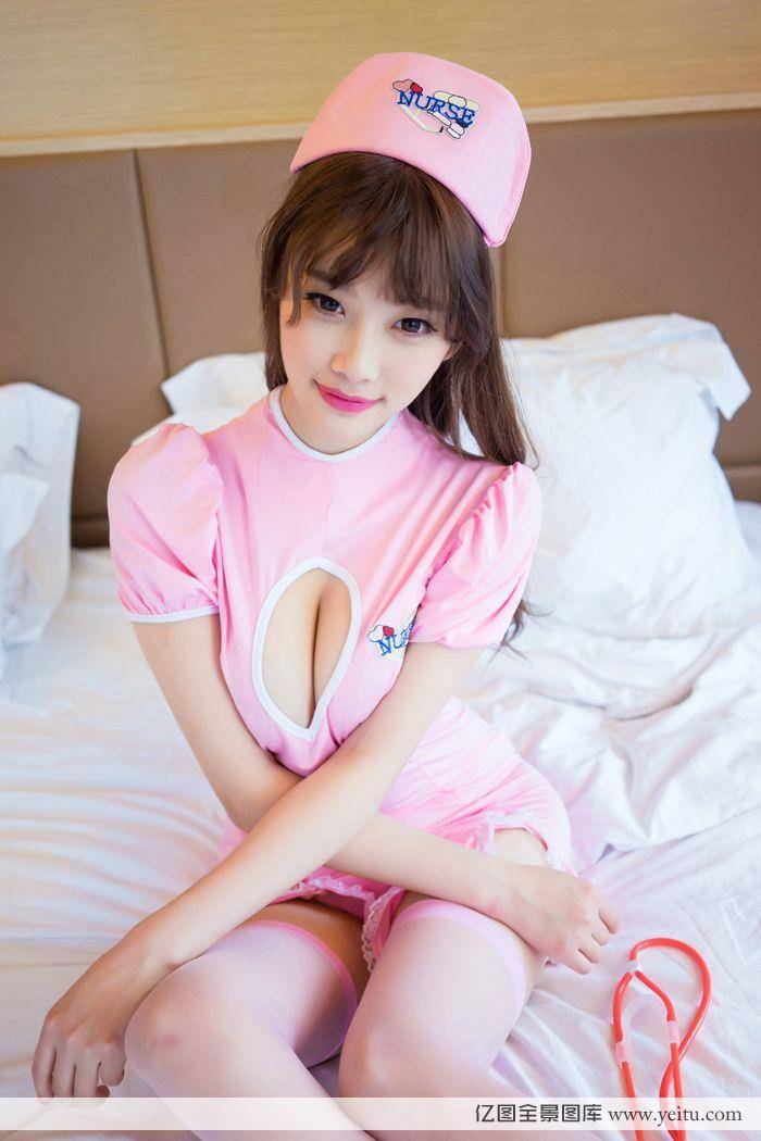长腿美女suga粉色护士装制服诱惑-17