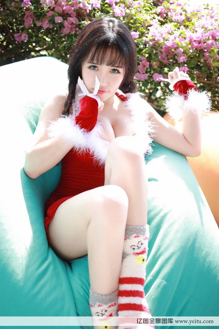 模范学院美女模特徐cake童颜巨乳圣诞庆节日制服诱惑写真-2