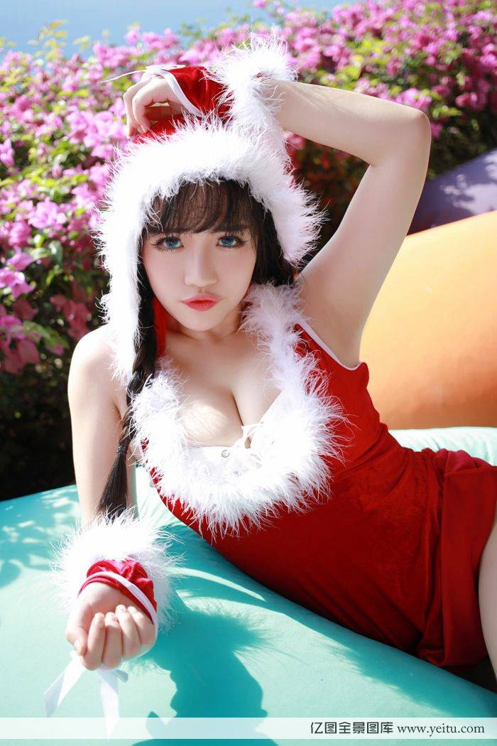 模范学院美女模特徐cake童颜巨乳圣诞庆节日制服诱惑写真-5