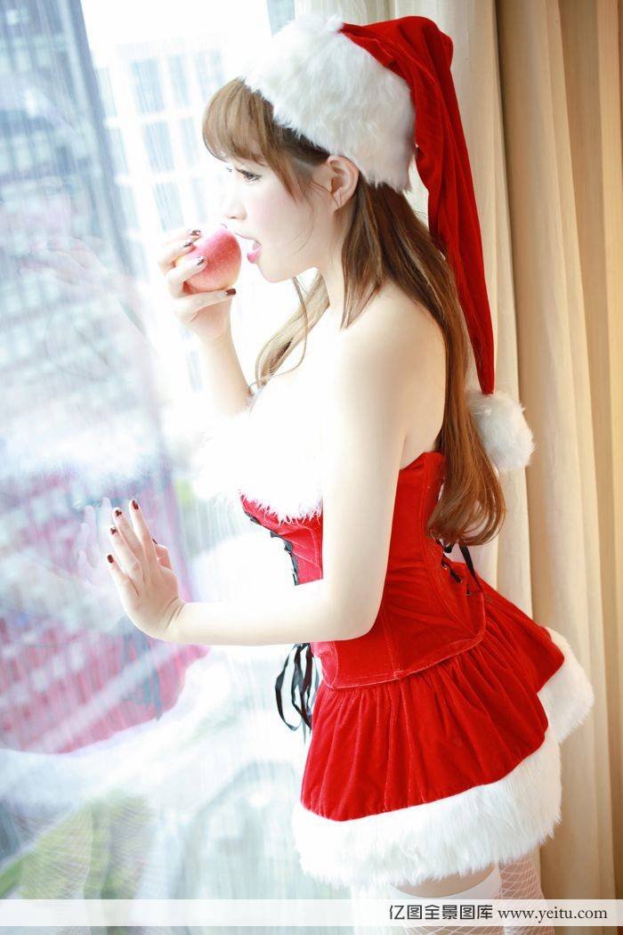 模范学院美女模特徐cake童颜巨乳圣诞庆节日制服诱惑写真-14