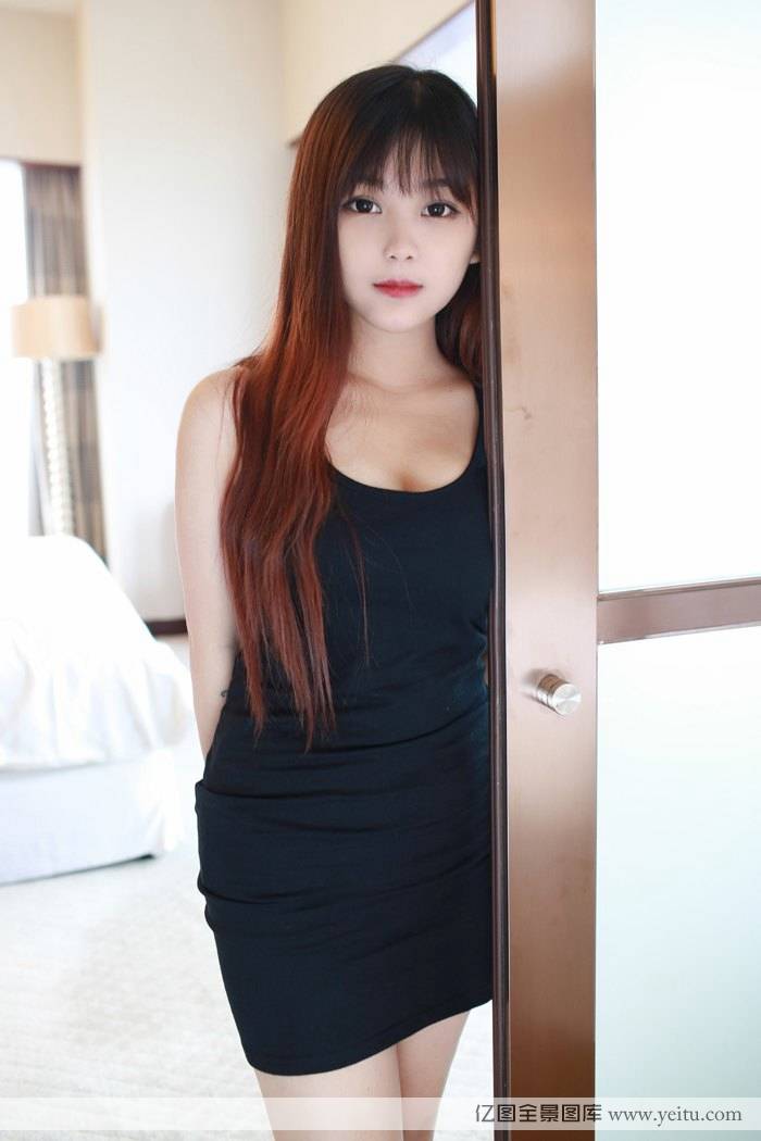 花の颜清纯美女小月儿黑色女仆渔网丝袜制服诱惑系列写真-33