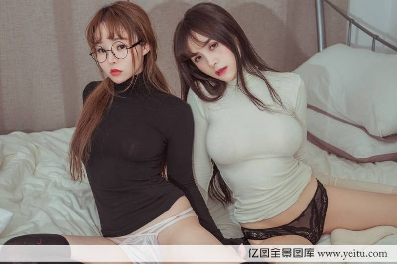 姐妹花美女模特柳侑绮夏美酱酥胸互摸诱惑之极-26