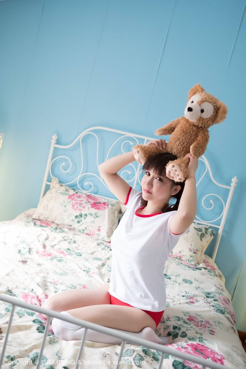 优星馆美女模特傲娇萌萌体操服白色丝袜系列私房写真-19