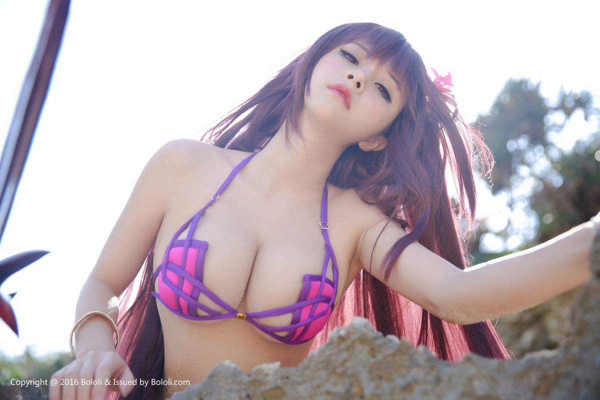 菠萝社美女模特夏美酱沙滩比基尼泳装版-17