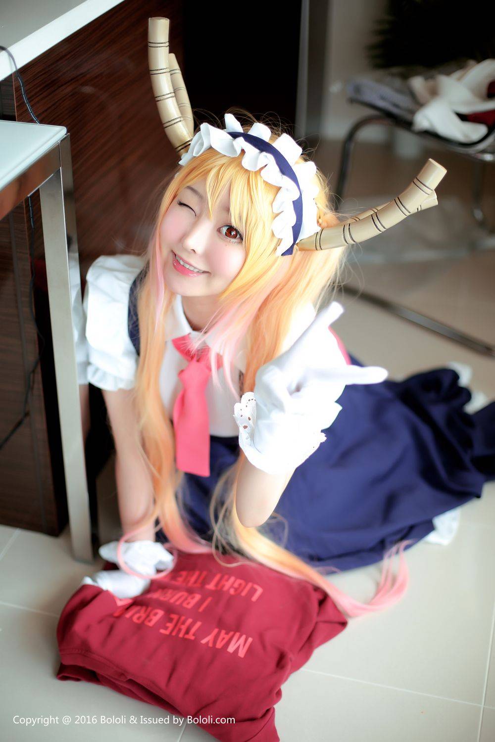 菠萝社姐妹花柳侑绮&夏美酱童颜巨乳COS龙女仆-10