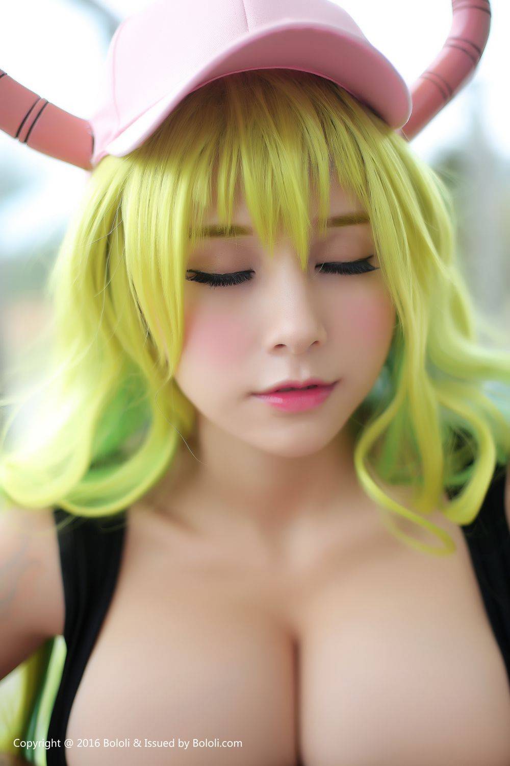 菠萝社姐妹花柳侑绮&夏美酱童颜巨乳COS龙女仆-13