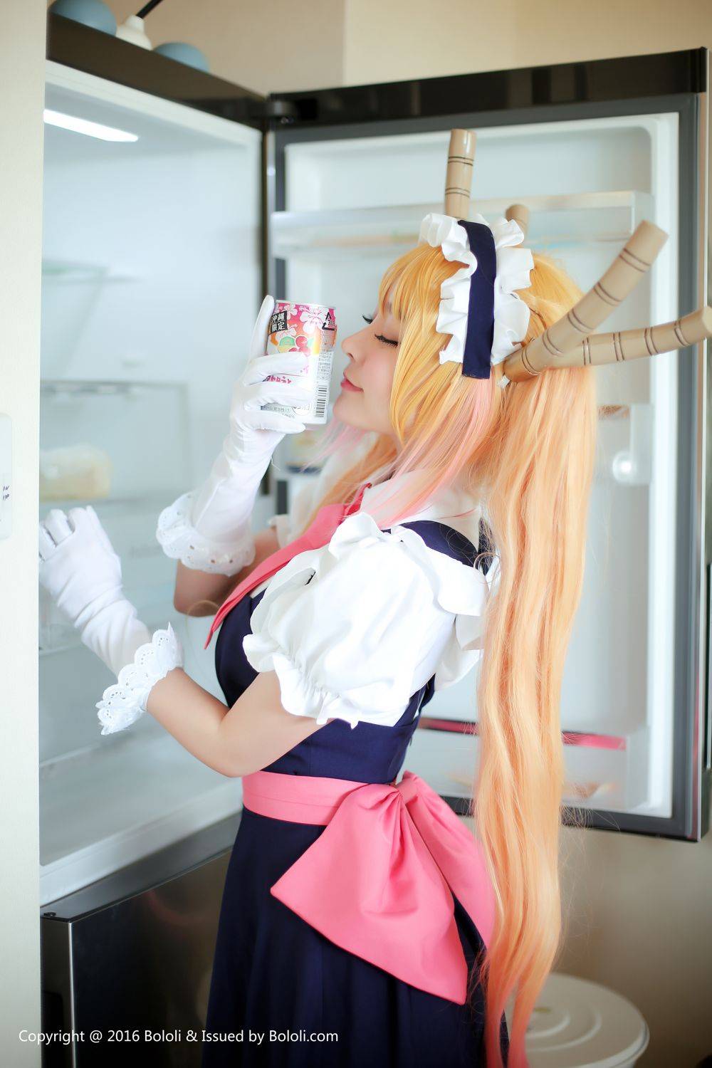 菠萝社姐妹花柳侑绮&夏美酱童颜巨乳COS龙女仆-7