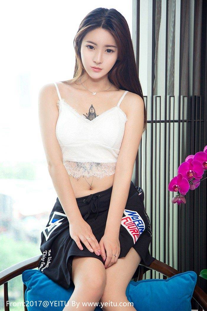 尤果网纹身女孩刘天天美腿女仆装制服诱惑-40