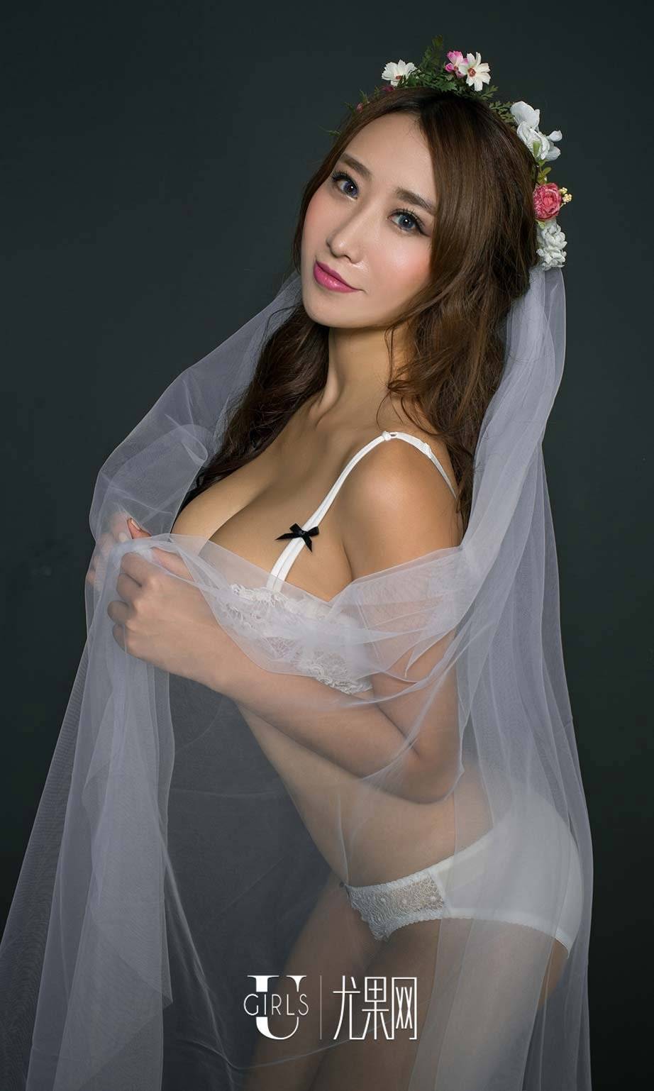 爱尤物姜雨宏Ava新娘装波涛胸涌性感内衣诱惑-15
