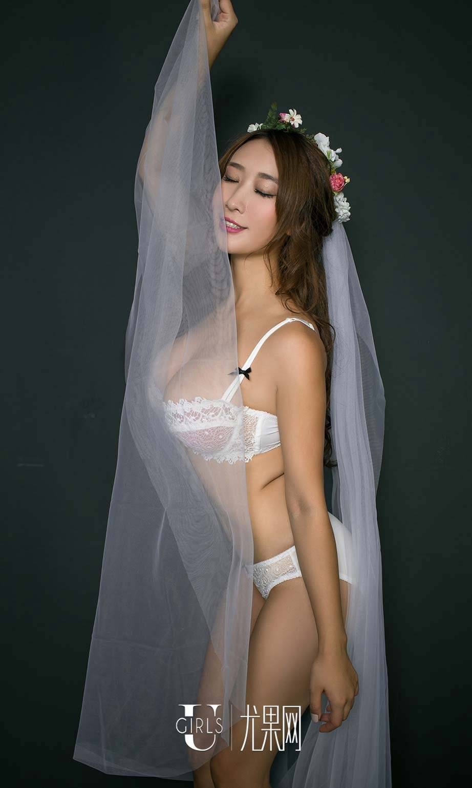 爱尤物姜雨宏Ava新娘装波涛胸涌性感内衣诱惑-22