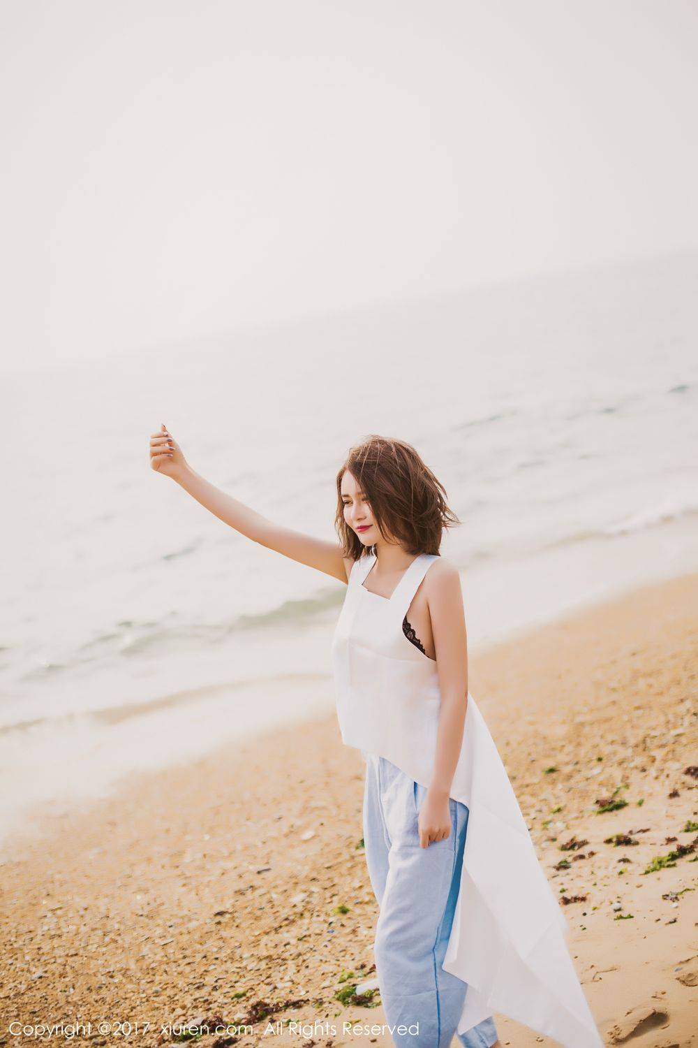 秀人网性感女神凯竹Vision沙滩浴室湿身诱惑-8