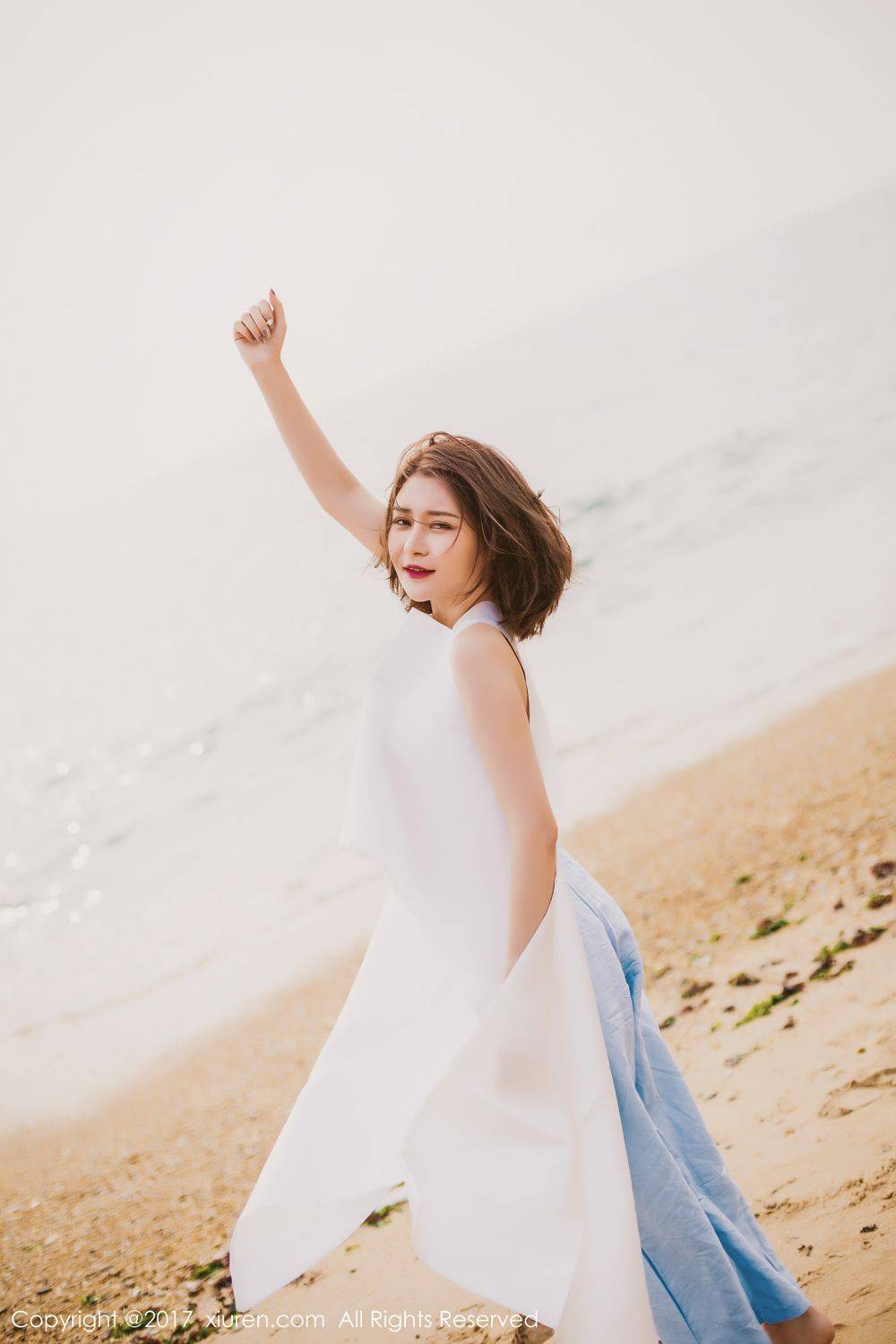 秀人网性感女神凯竹Vision沙滩浴室湿身诱惑-5