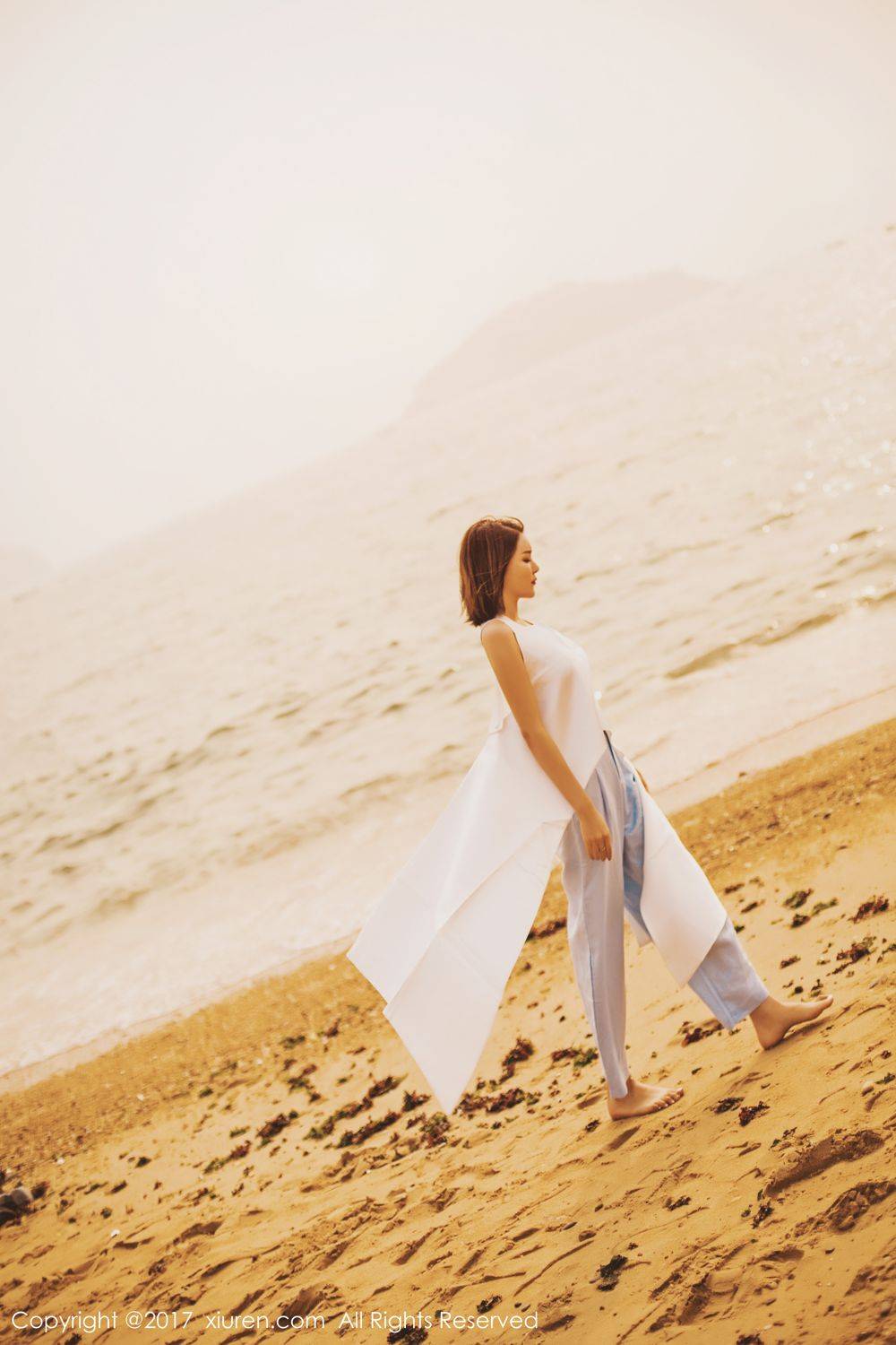 秀人网性感女神凯竹Vision沙滩浴室湿身诱惑-10