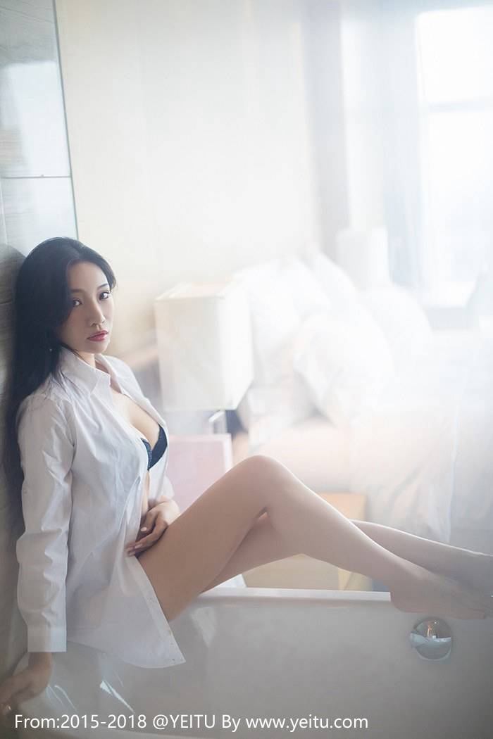 爱蜜社气质模特小狐狸Sica白衬衫黑色内衣诱惑福利