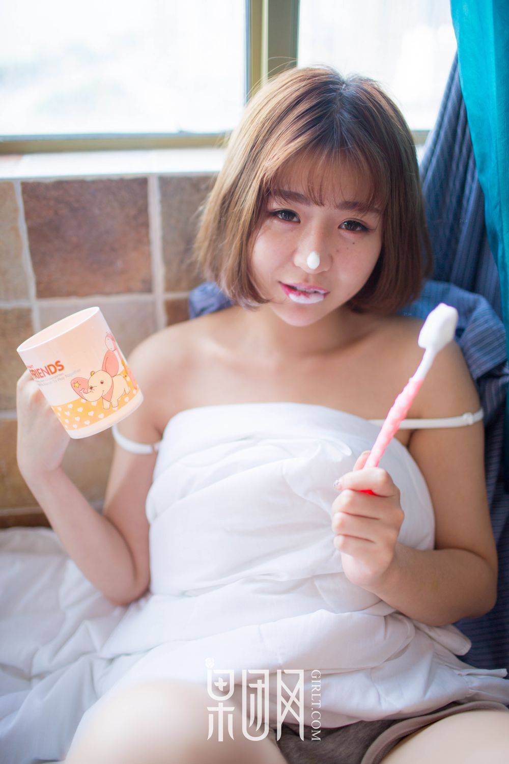 果团网美女模特星野千美奈居家风女友视角性感爆棚写真-4