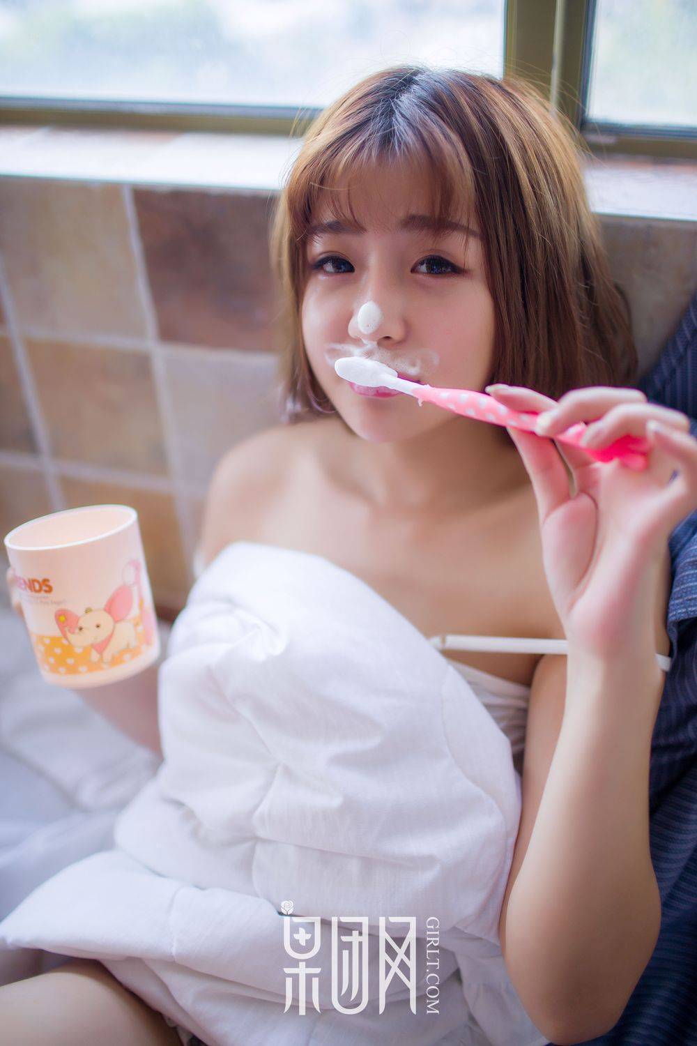 果团网美女模特星野千美奈居家风女友视角性感爆棚写真-5