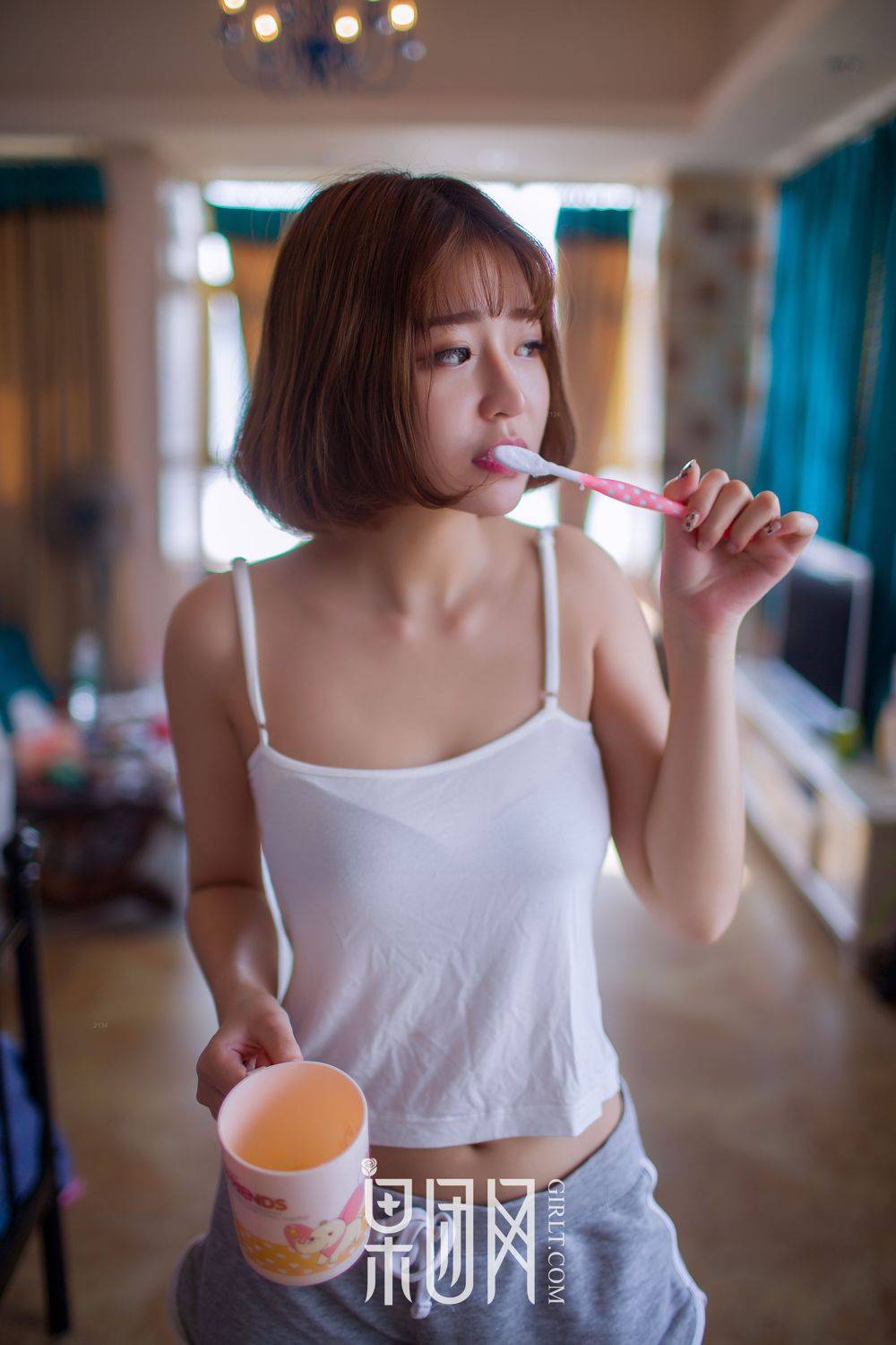 果团网美女模特星野千美奈居家风女友视角性感爆棚写真-6