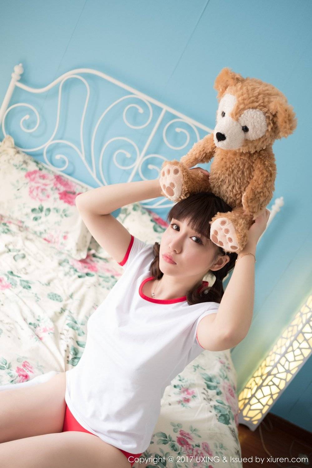 优星馆美女模特傲娇萌萌白丝美腿大尺度体操服写真-18