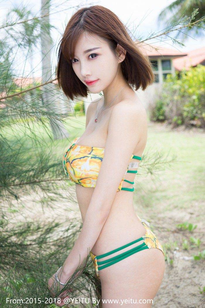 秀人网宅男女神杨晨晨sugar海滩比基尼内衣诱惑