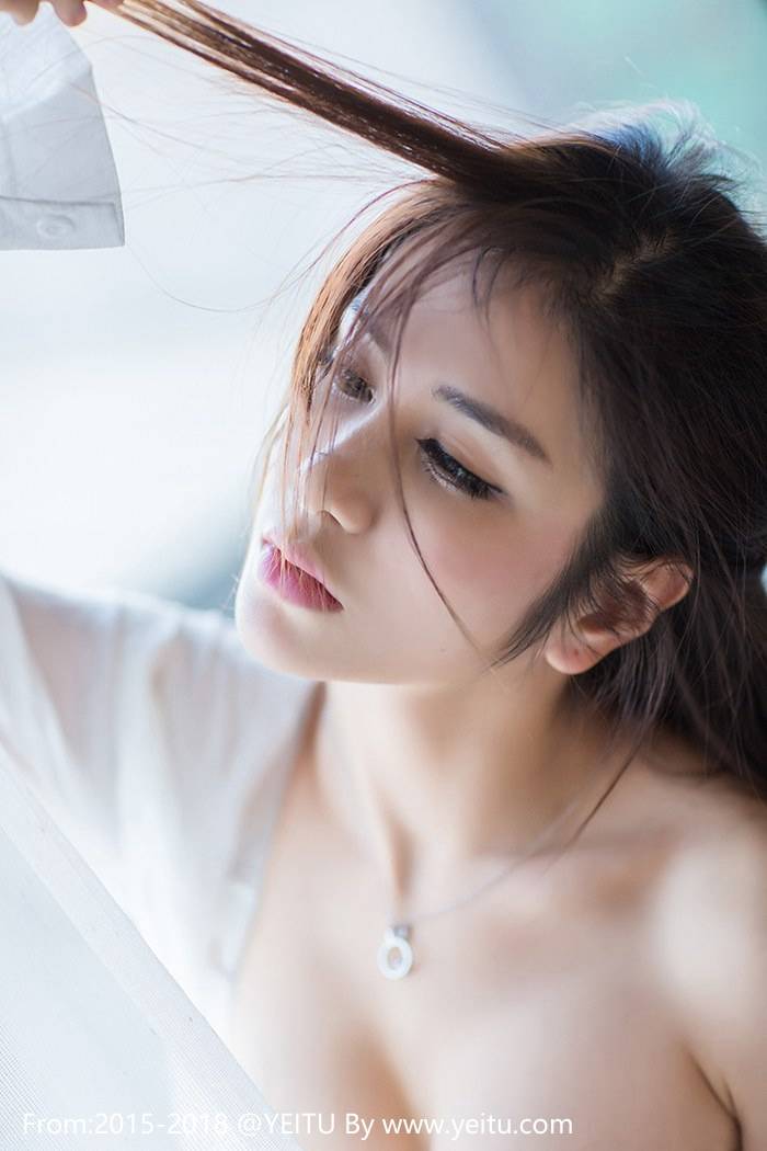 美媛馆宅男女神李七喜衬衣连裤丝袜美腿镂空写真-20