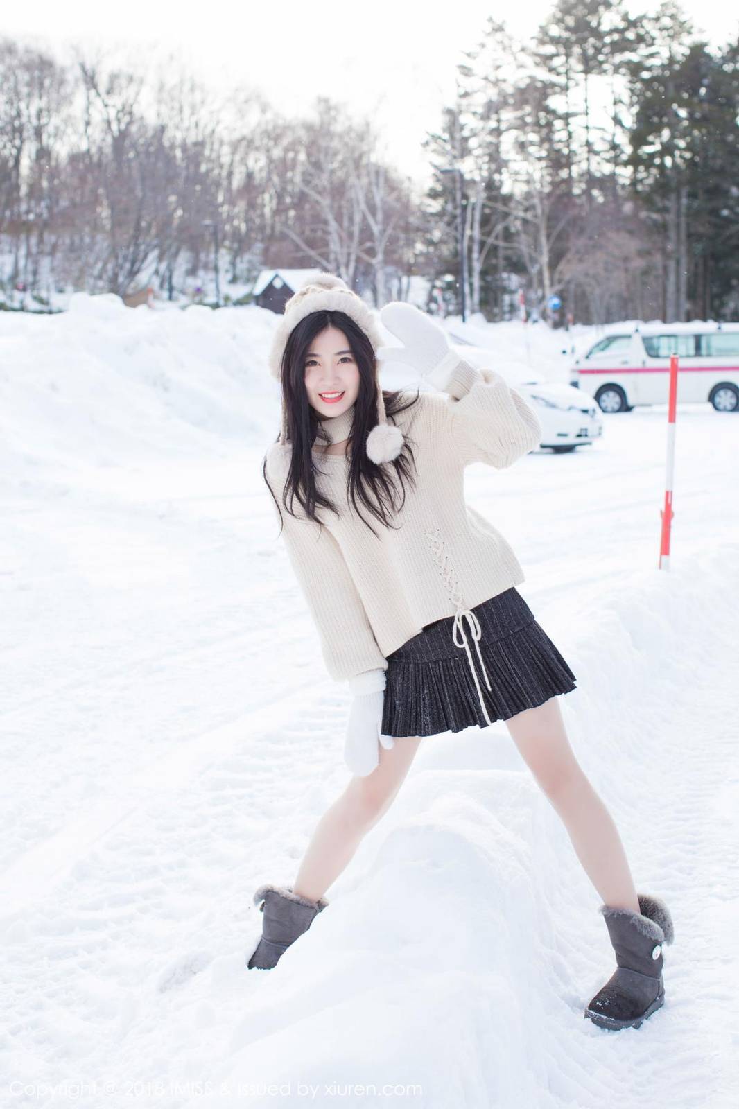 爱蜜社性感女神许诺Sabrina凝玉美胸丝袜美腿北海道旅拍-25