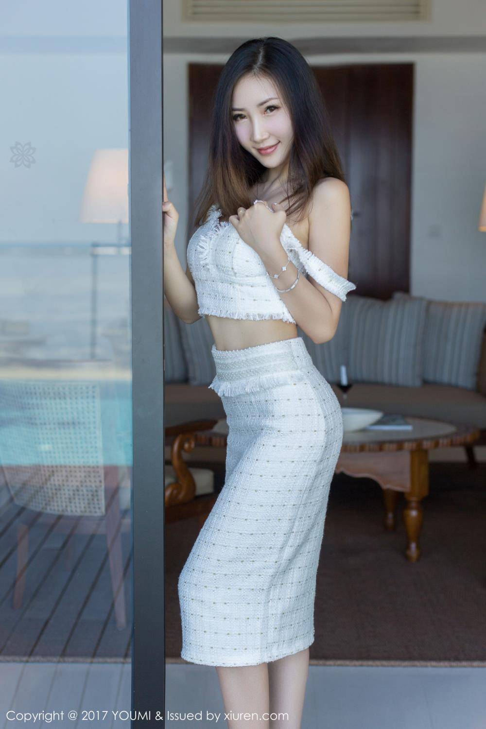 尤蜜荟性感女神Yumi尤美镂空针织裙马尔代夫户外旅拍-29