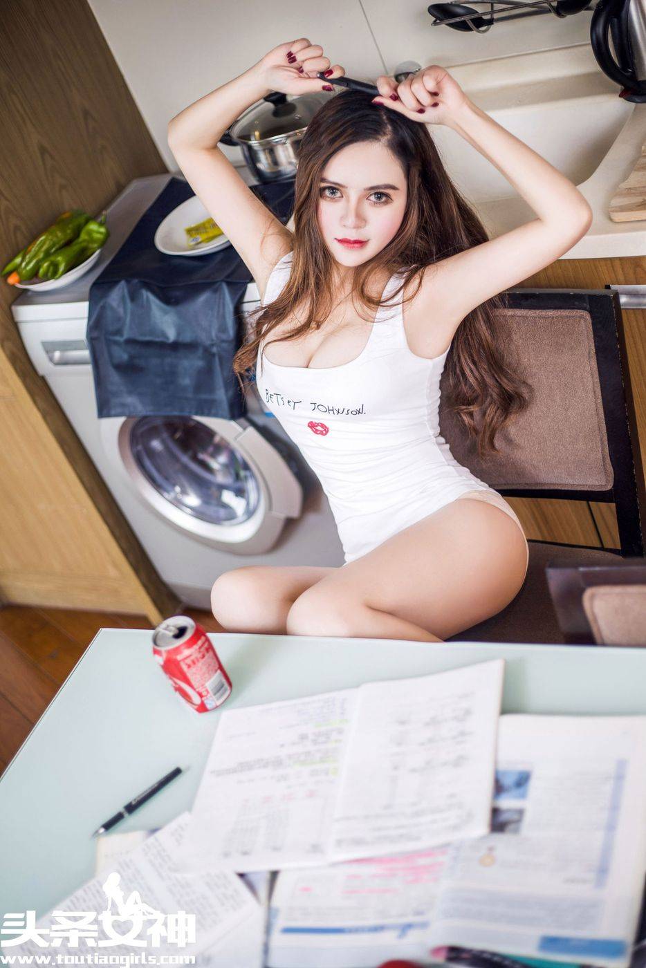 头条女神混血美女模特崔爱熙白皙爆乳内衣诱惑私房写真-5