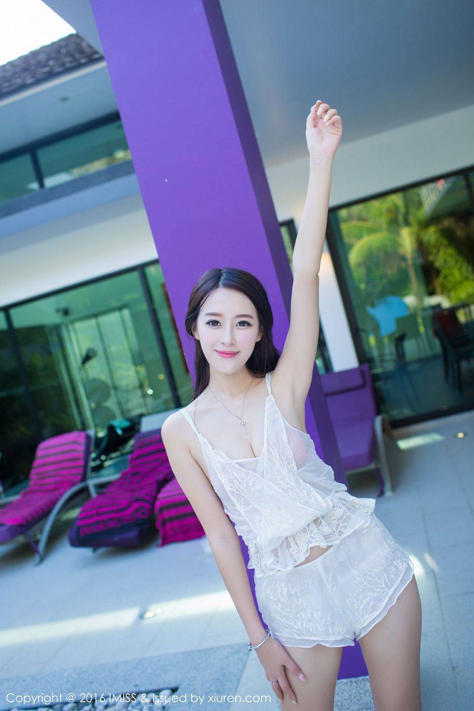 爱蜜社性感女神王曼妮好Q蕾丝透视内衣诱惑泳装街拍-14