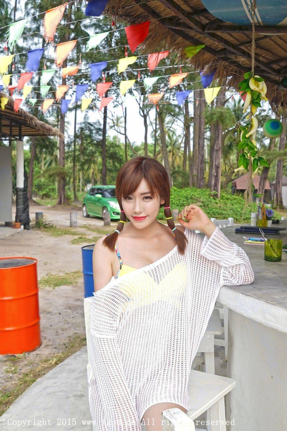推女神美女模特程小烦泳池比基尼内衣诱惑普吉岛旅拍-15