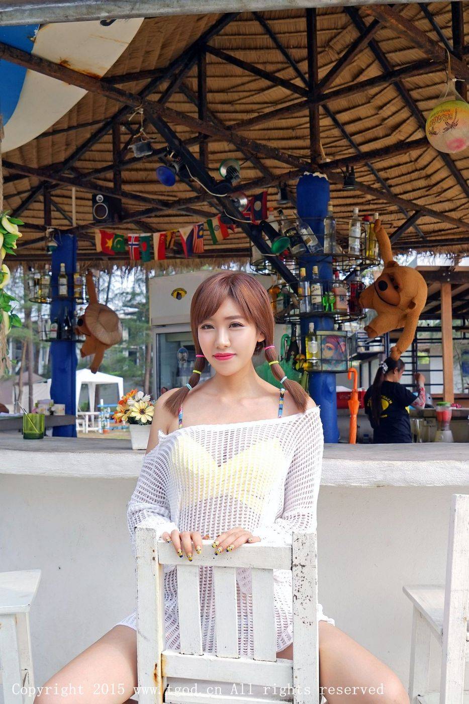 推女神美女模特程小烦泳池比基尼内衣诱惑普吉岛旅拍-18