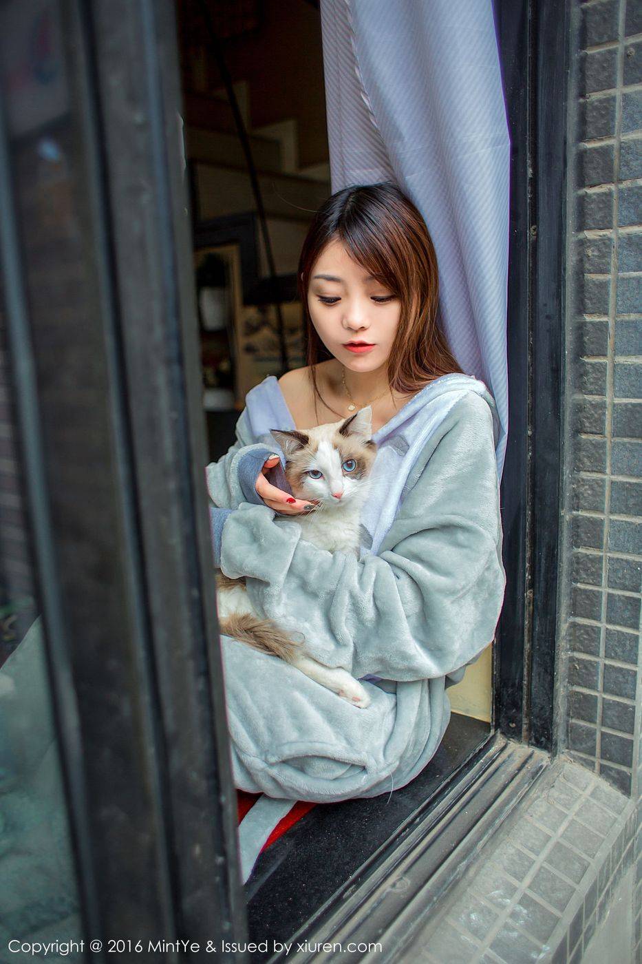 薄荷叶性感女神佘贝拉bella美胸翘臀丁字裤内衣诱惑清新写真-4