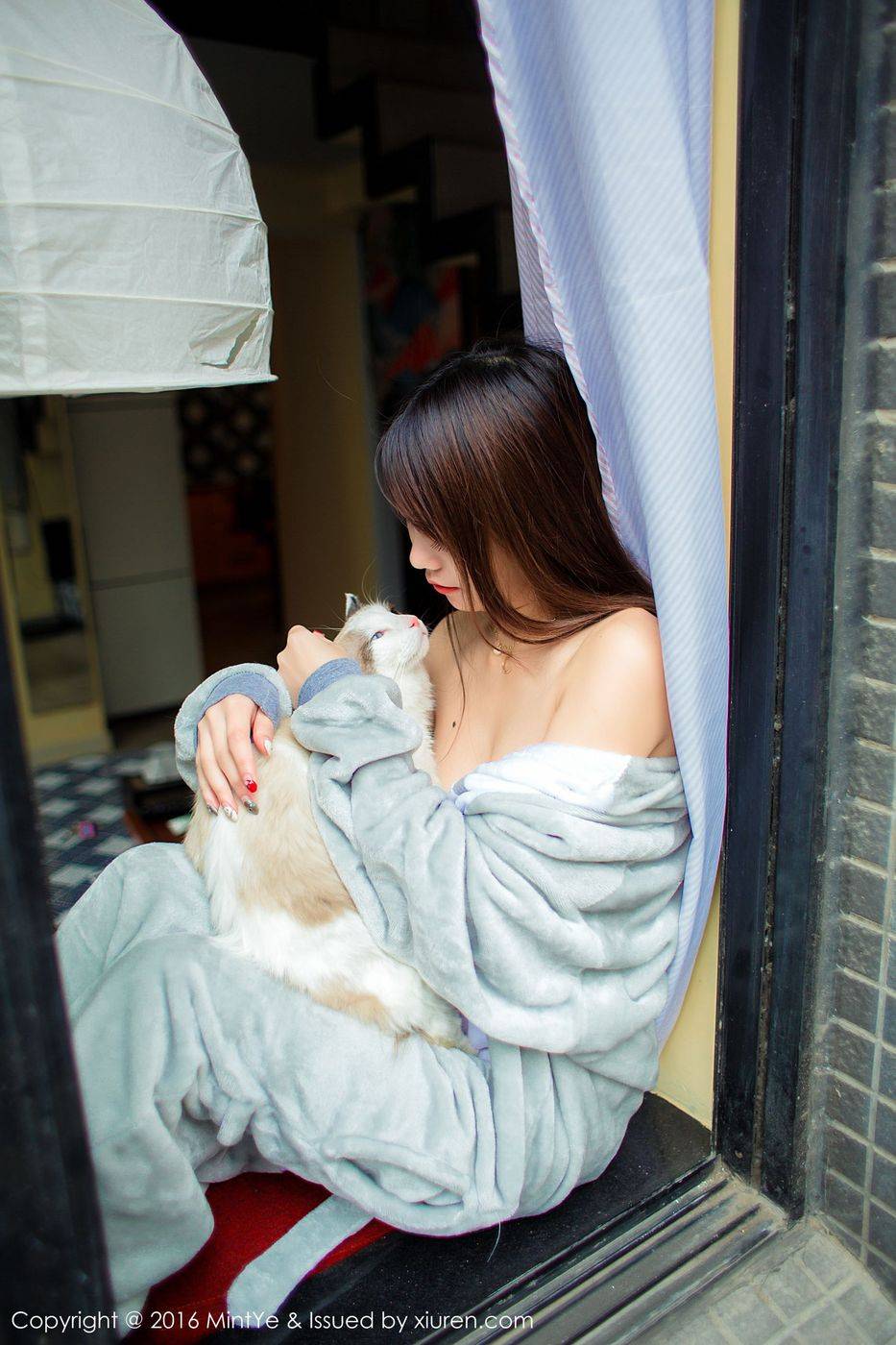 薄荷叶性感女神佘贝拉bella美胸翘臀丁字裤内衣诱惑清新写真-9