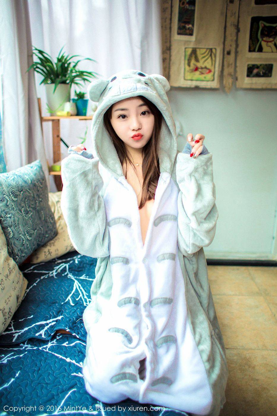 薄荷叶性感女神佘贝拉bella美胸翘臀丁字裤内衣诱惑清新写真-22