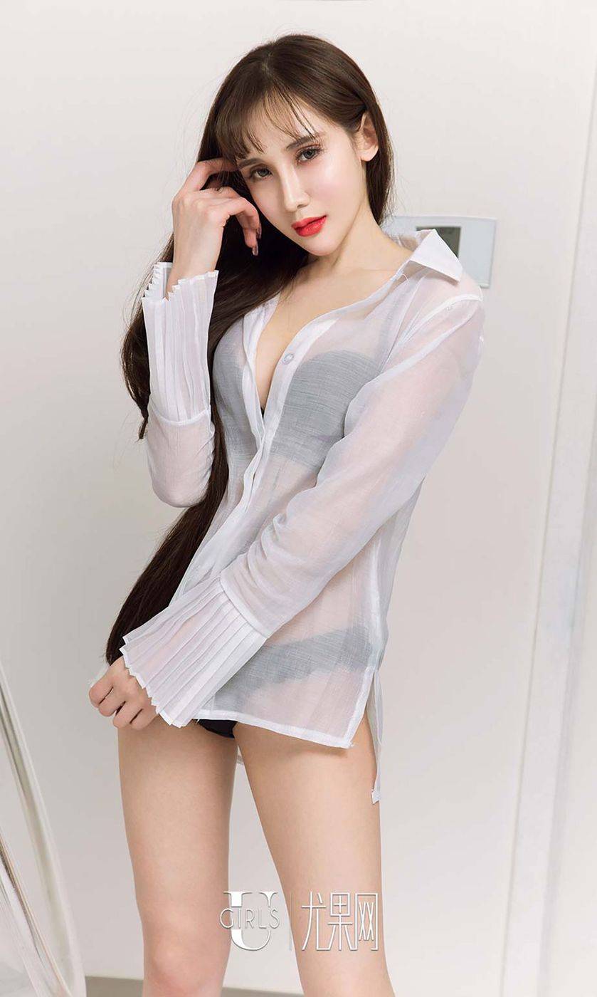 尤果网混血美女模特阿依努尔瓦娅透视装内衣诱惑旗幻美图-22