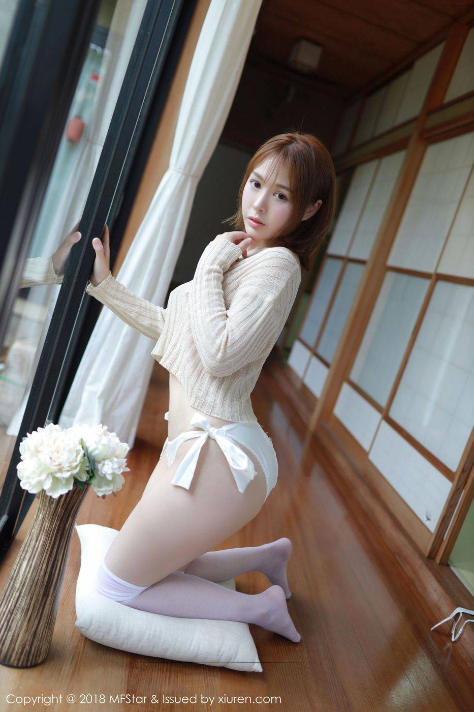 模范学院性感女神Evelyn艾莉针织衫内衣诱惑日本旅拍-17