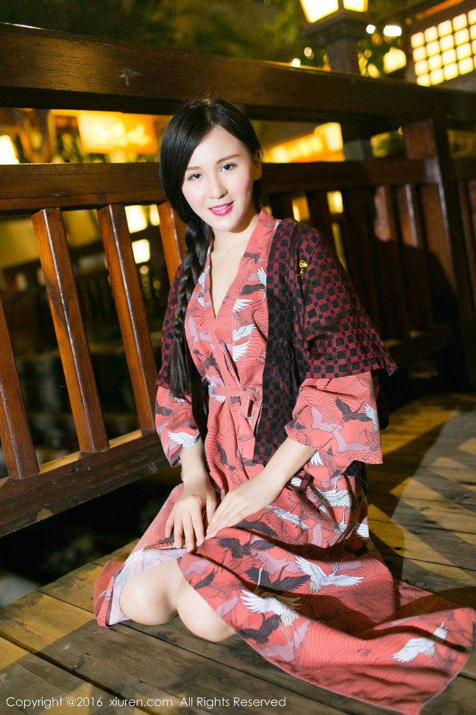 秀人网性感女神唐雨辰TYC和服美胸长腿珠海御温泉旅拍-36