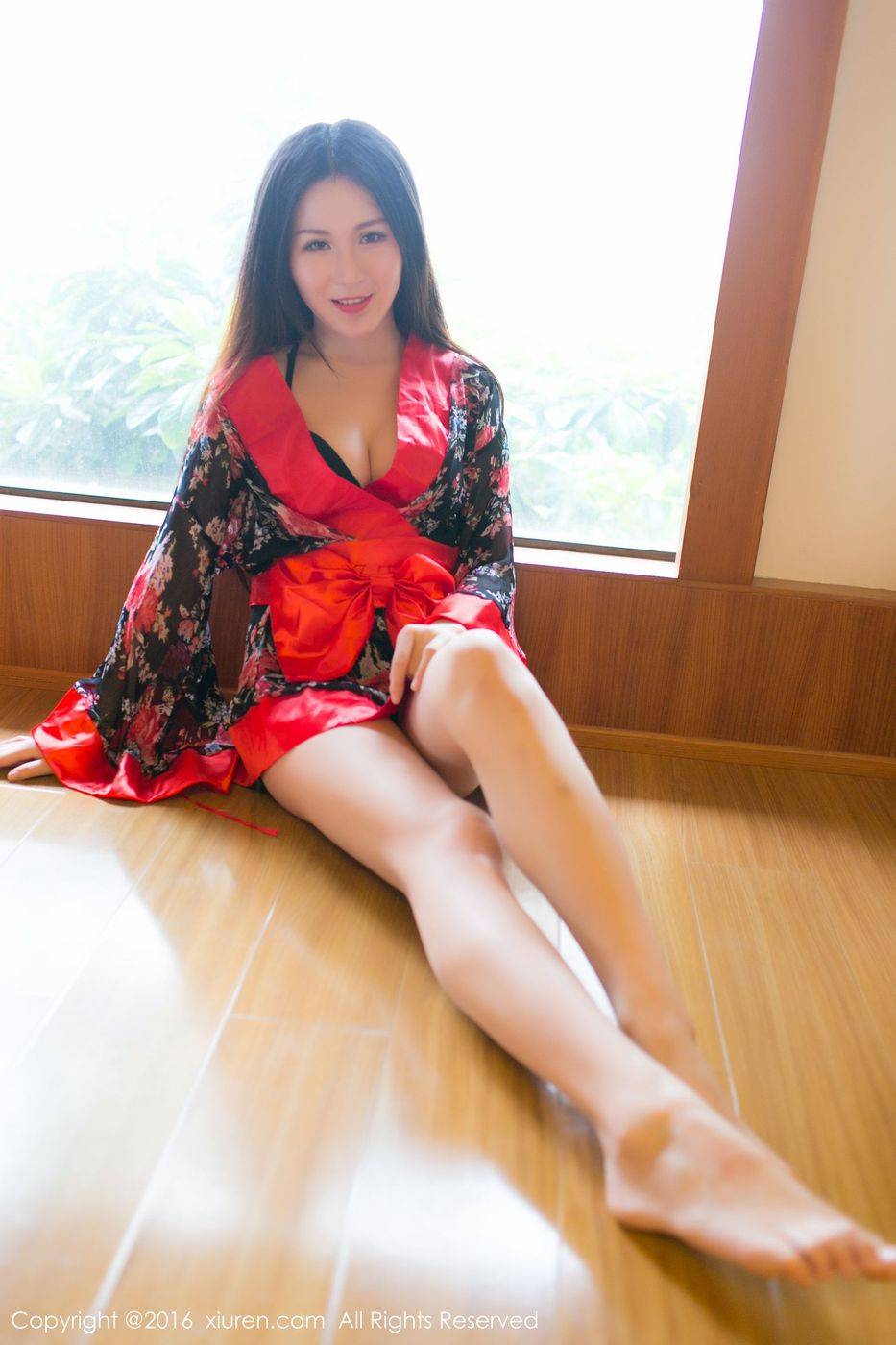 秀人网性感女神唐雨辰TYC和服美胸长腿珠海御温泉旅拍-33