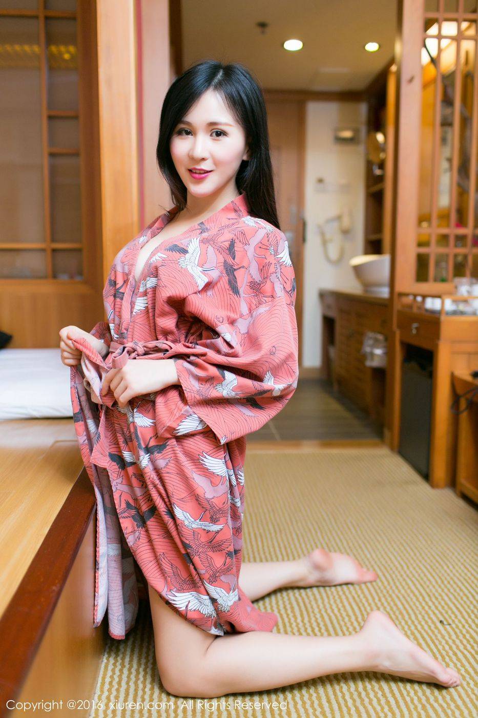 秀人网性感女神唐雨辰TYC和服美胸长腿珠海御温泉旅拍-41