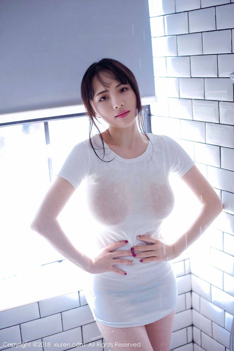 秀人网E胸大球妹子瑞瑞ruirui波涛胸涌比基尼湿身诱惑美图-13