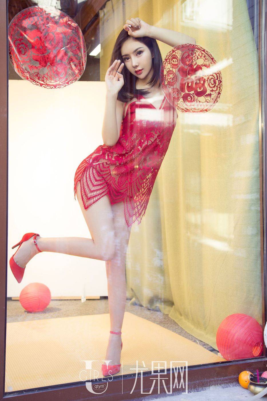 尤果网性感姐妹花安柔Anrou&Angela小热巴内衣诱惑春节特辑-36