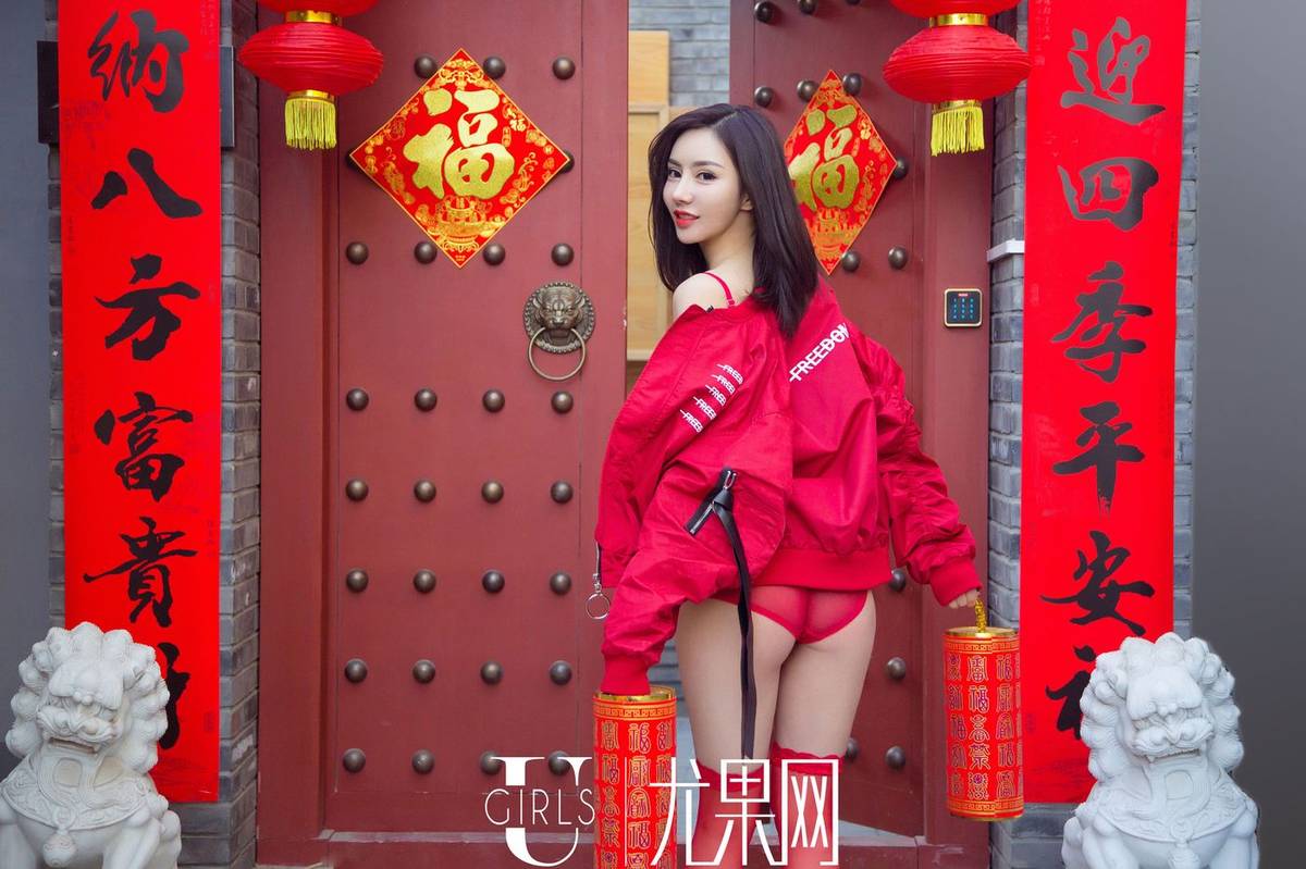 尤果网性感姐妹花安柔Anrou&Angela小热巴内衣诱惑春节特辑-54