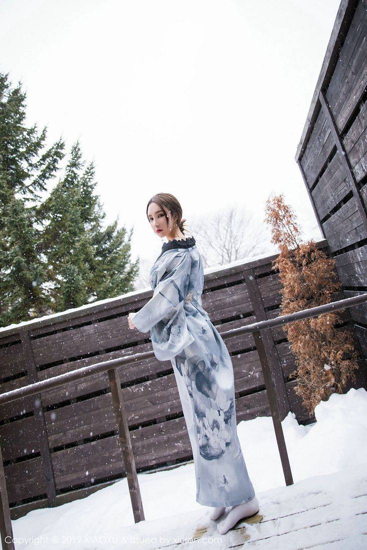 秀人网性感女神周于希Sandy和服爆乳极品身材北海道旅拍写真-21