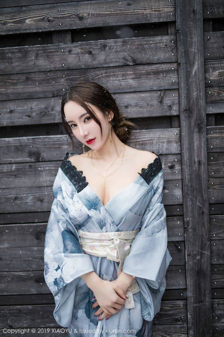 秀人网性感女神周于希Sandy和服爆乳极品身材北海道旅拍写真-29