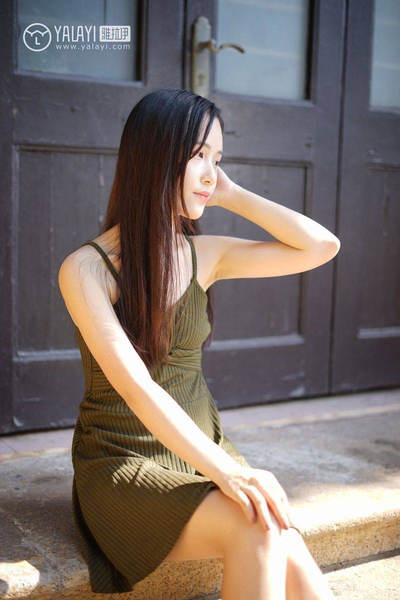 雅拉依清纯美女模特卡柔校园邂逅学姐回眸一笑清新美图-18